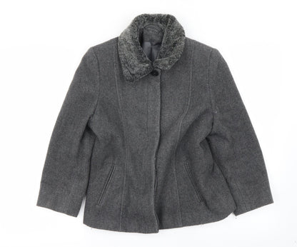 Additional front view of Richards women’s grey jacket coat, size UK 10
