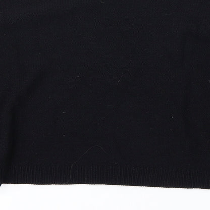 Brand and care label for H&M women’s black jumper, size UK 10