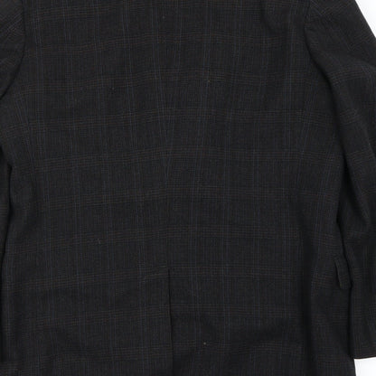 Brand and care label for Preworn men’s brown jacket blazer, size 34