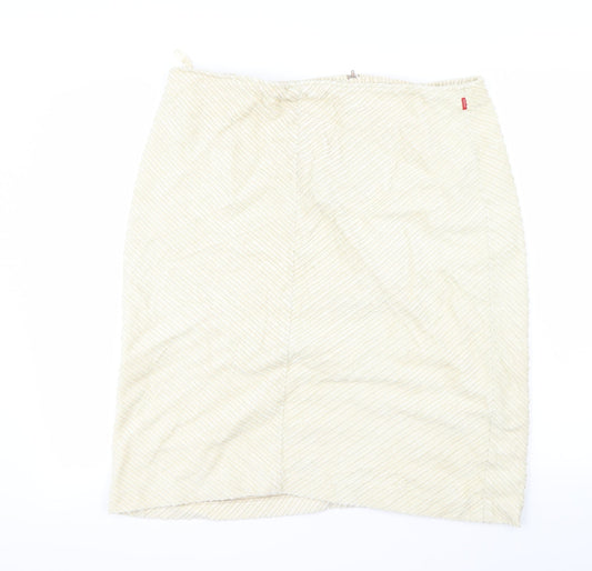 Preworn Womens Ivory   A-Line Skirt Size 34 in