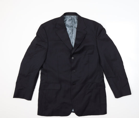 Marks and Spencer Mens Blue Striped  Jacket Blazer Size 40