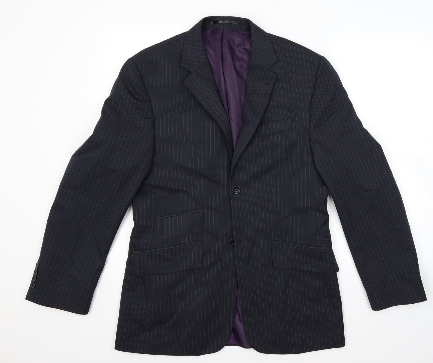 Burton Mens Blue Striped  Jacket Blazer Size 38