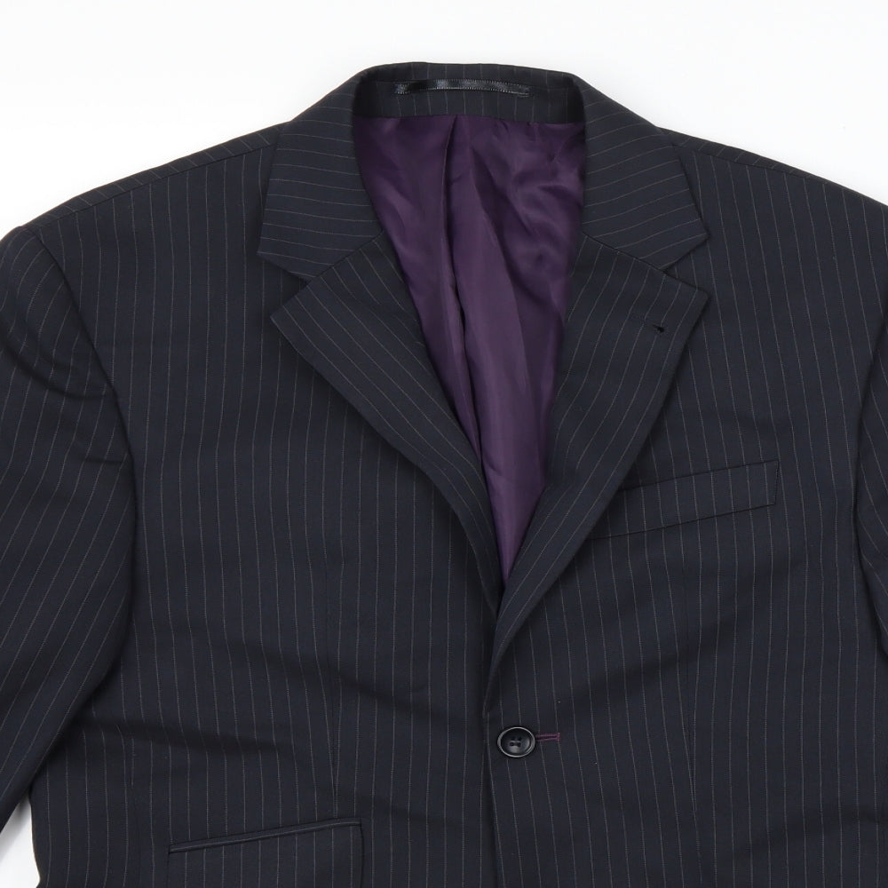 Burton Mens Blue Striped  Jacket Blazer Size 38