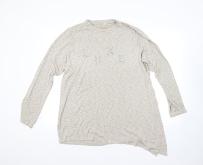 Front view of River Island women’s beige jumper, size UK 18