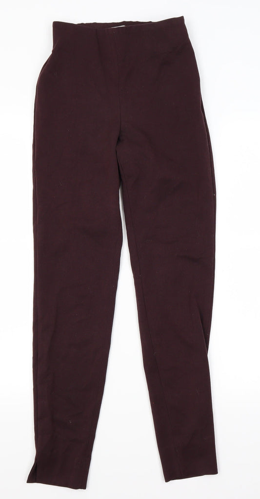 H&M Womens Red   Trousers  Size 4 L27 in