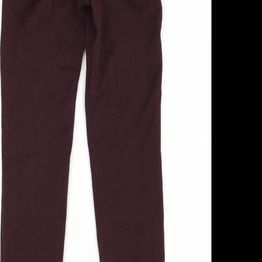 H&M Womens Red   Trousers  Size 4 L27 in