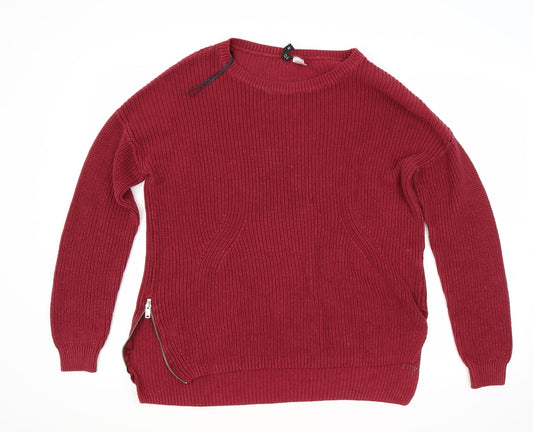 H&M Womens Red   Pullover Jumper Size S