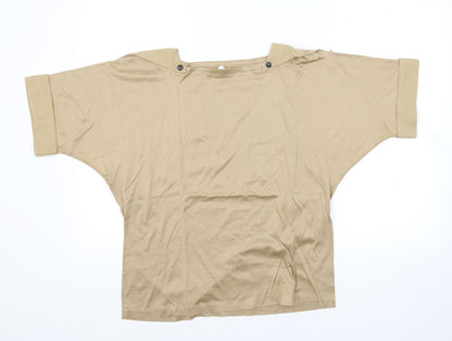 Additional front view of Preworn women’s brown basic t-shirt, size UK 12
