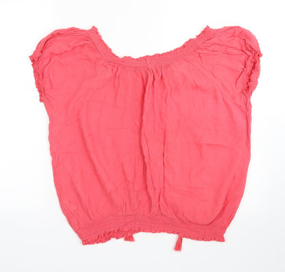 Back view of New Look women’s pink basic blouse, size UK 12