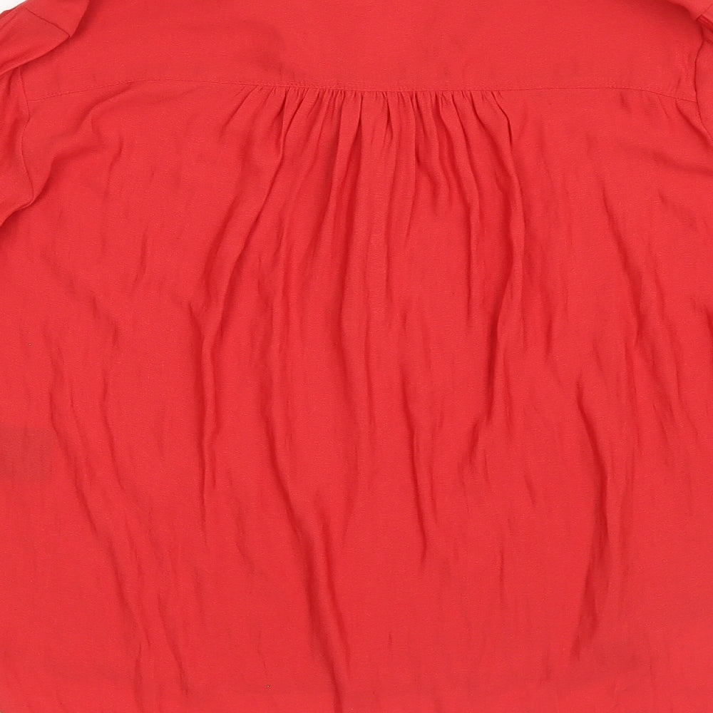 H&M Womens Red  Mesh Basic Blouse Size 6