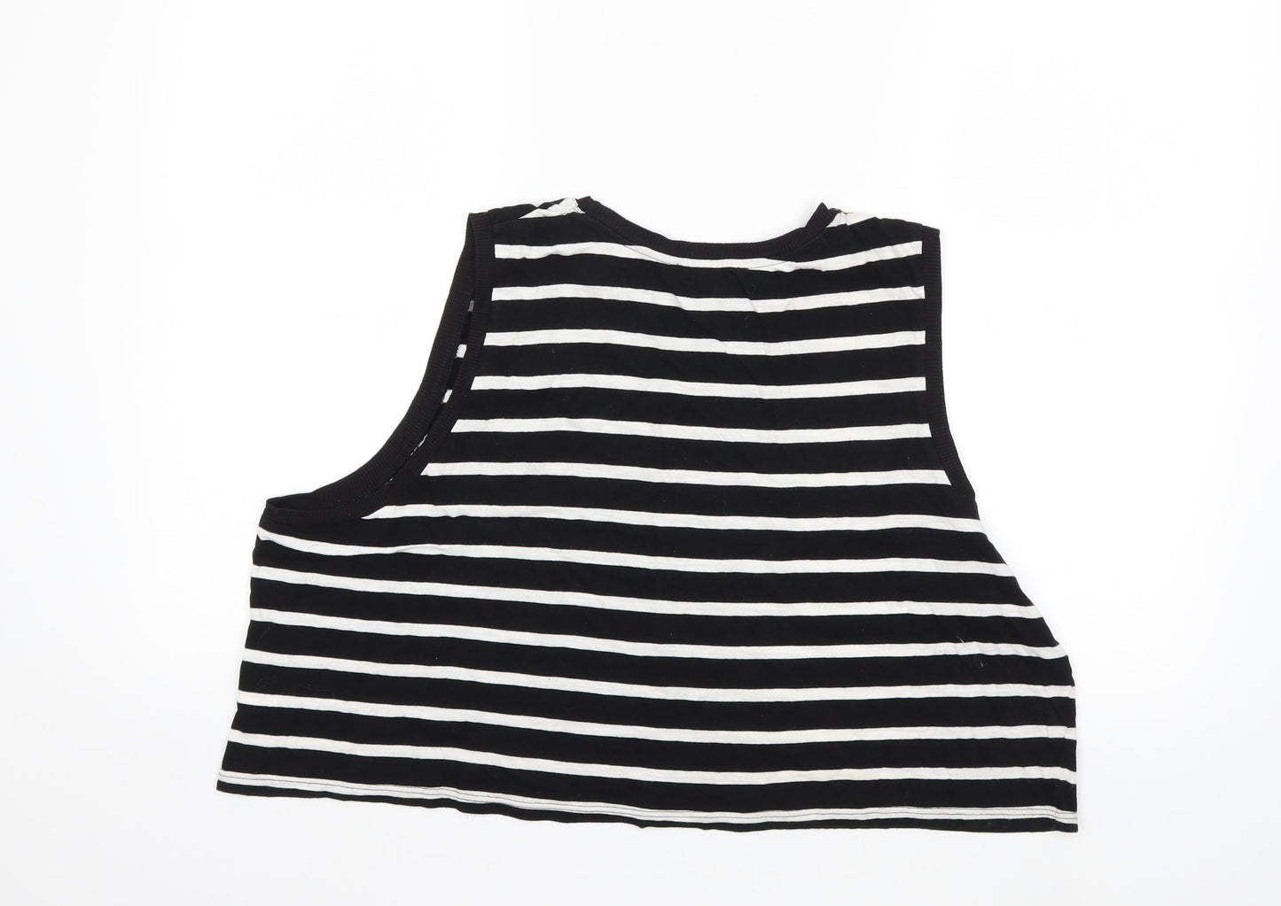 Atmosphere Womens Black Striped  Basic Tank Size XL