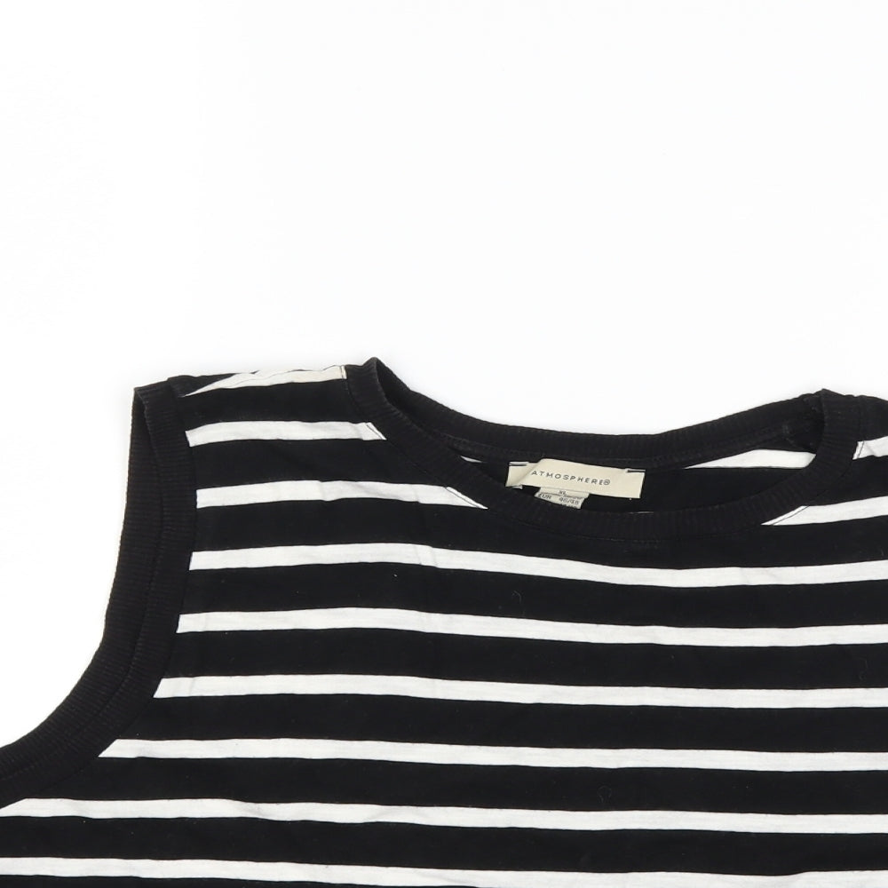 Atmosphere Womens Black Striped  Basic Tank Size XL