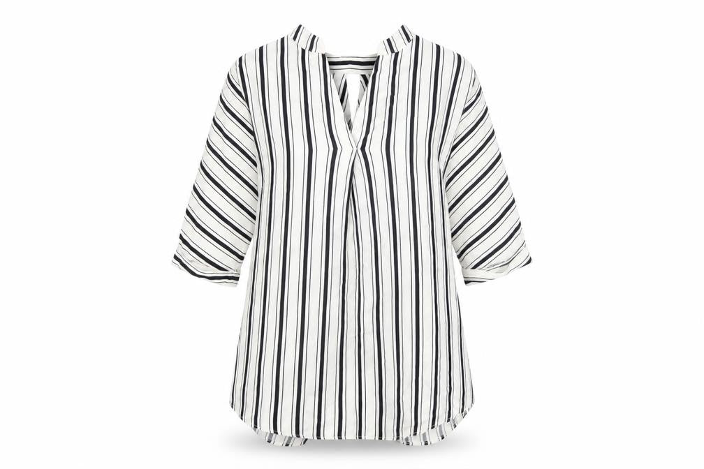 River Island Womens White Striped  Basic Blouse Size 10