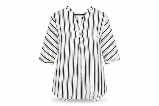 River Island Womens White Striped  Basic Blouse Size 10