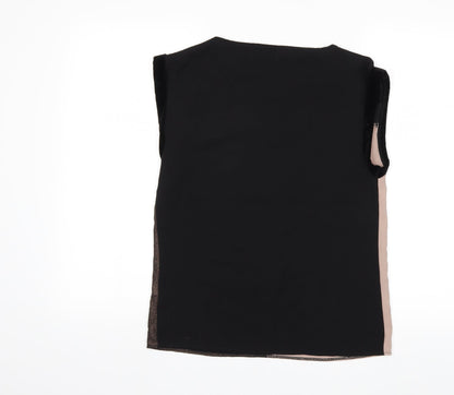 Back view of Oasis women’s black basic t-shirt, size UK 8