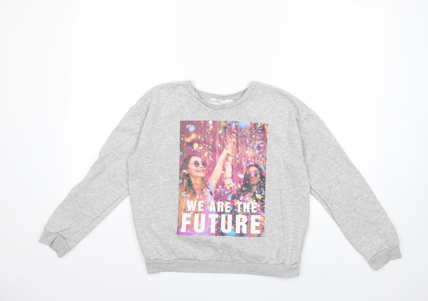 H&M Girls Grey   Pullover Sweatshirt Size 13 Years