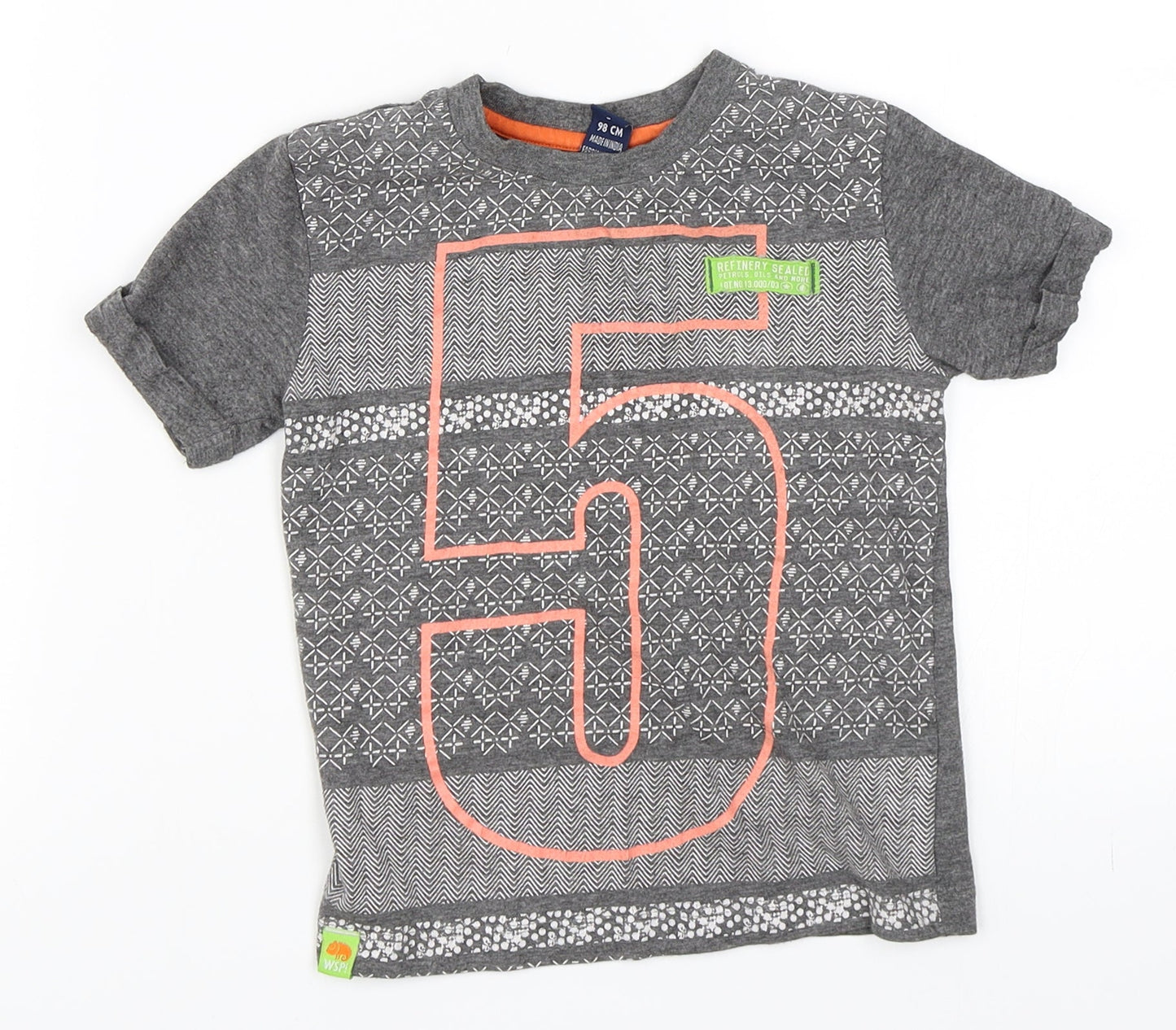 Preworn Boys Grey   Basic T-Shirt Size 3 Years