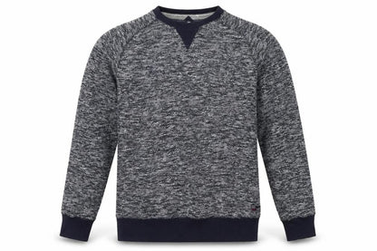Front view of Easy men’s blue pullover sweatshirt, size S