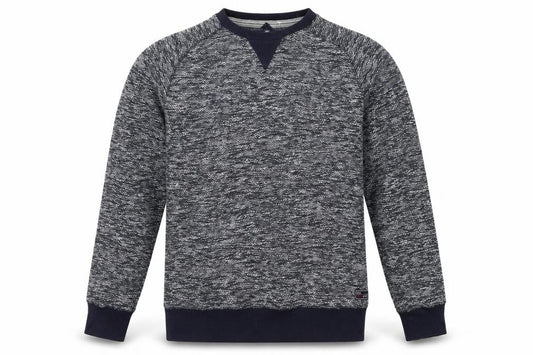 Front view of Easy men’s blue pullover sweatshirt, size S