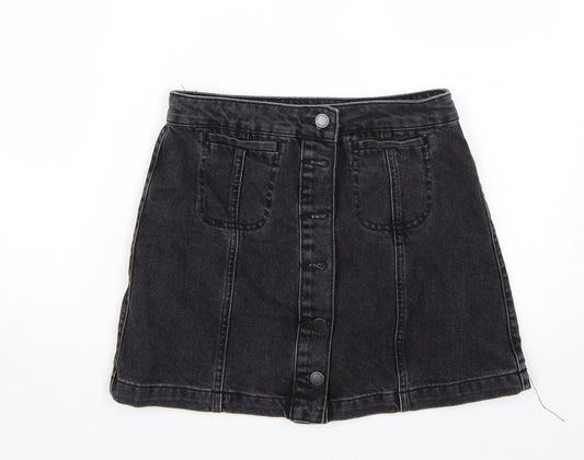 Topshop Womens Grey   A-Line Skirt Size 8