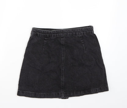 Back view of Topshop women’s grey a-line skirt, size UK 8