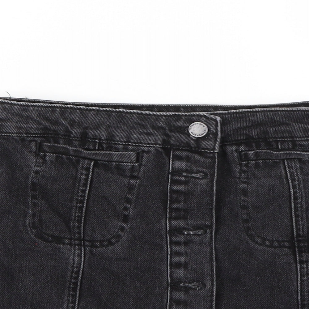 Topshop Womens Grey   A-Line Skirt Size 8