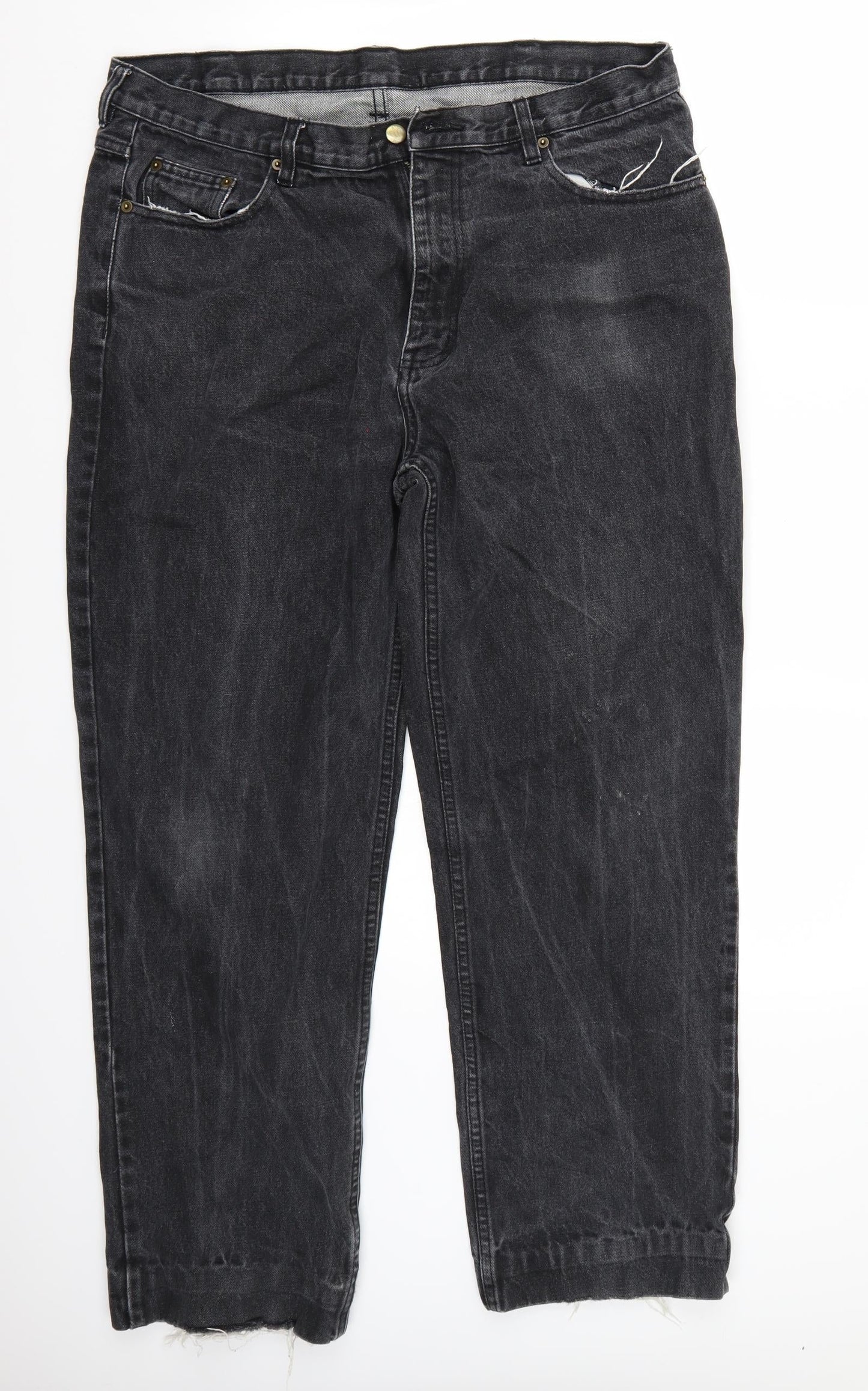 Preworn Womens Black   Straight Jeans Size 38 L32 in