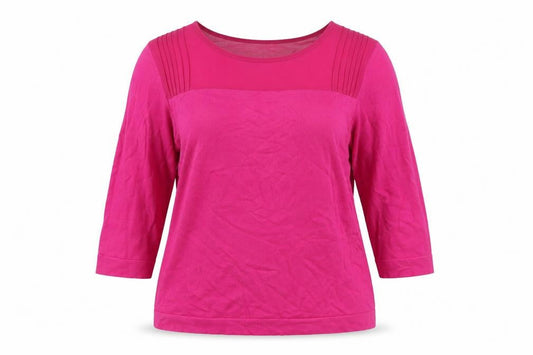 Front view of Per Una women’s pink jumper, size UK 18