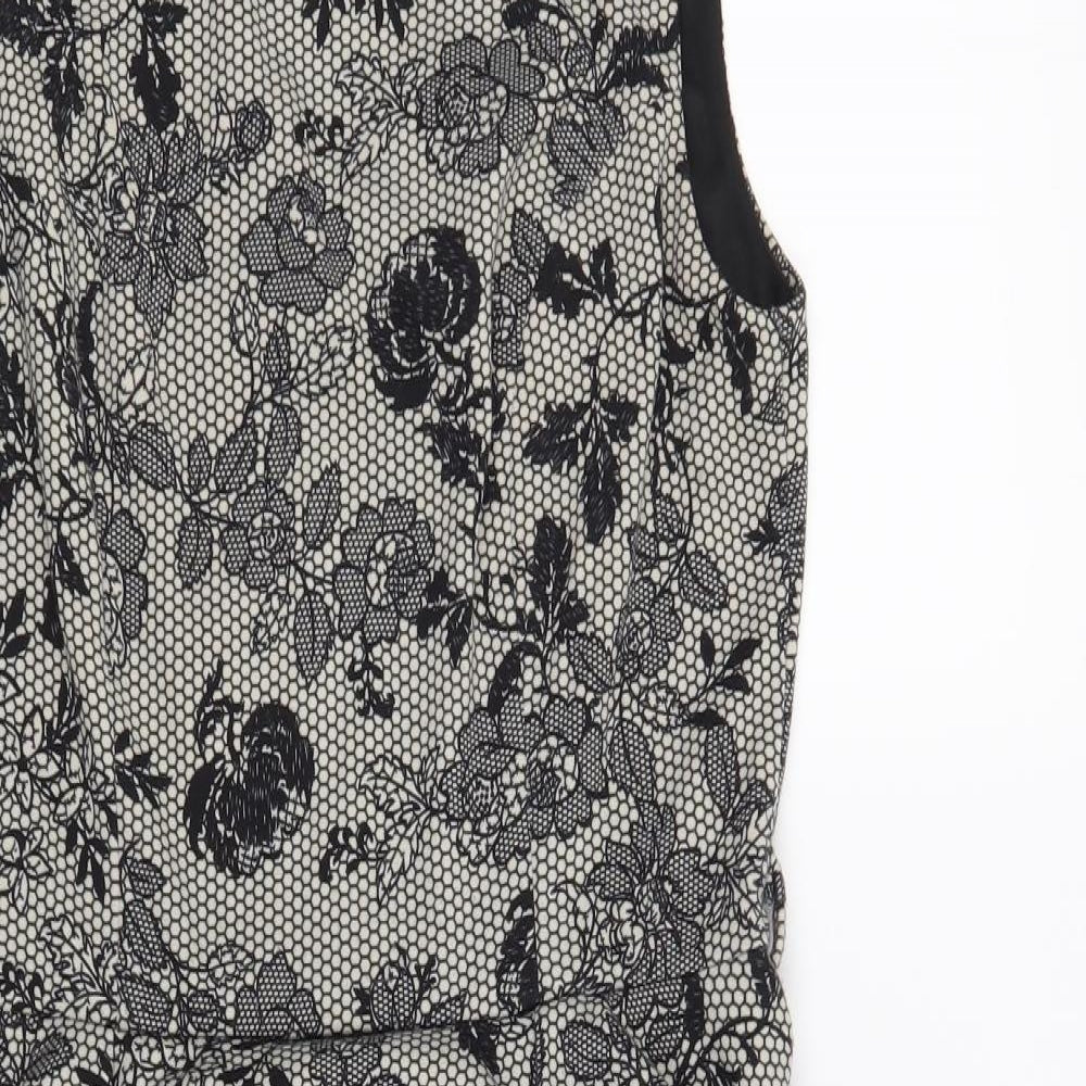 Billie & Blossom Womens Black Floral  Shift  Size 12