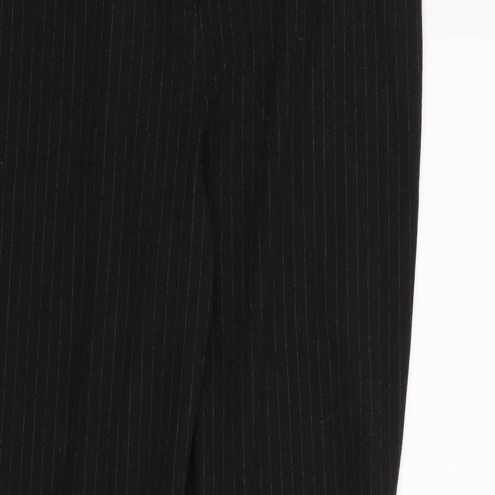 Marks and Spencer Womens Black Striped  Trousers  Size 16 L30 in