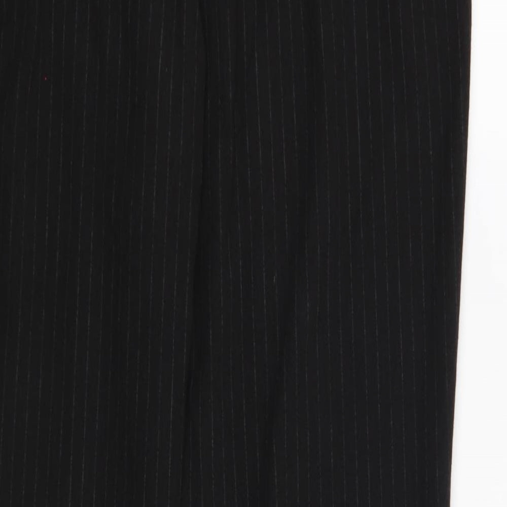 Marks and Spencer Womens Black Striped  Trousers  Size 16 L30 in