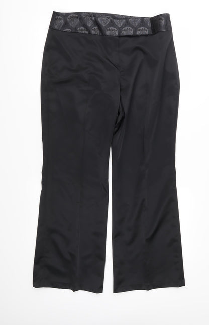 Additional front view of Next women’s black trousers, size UK 14, 29-inch leg
