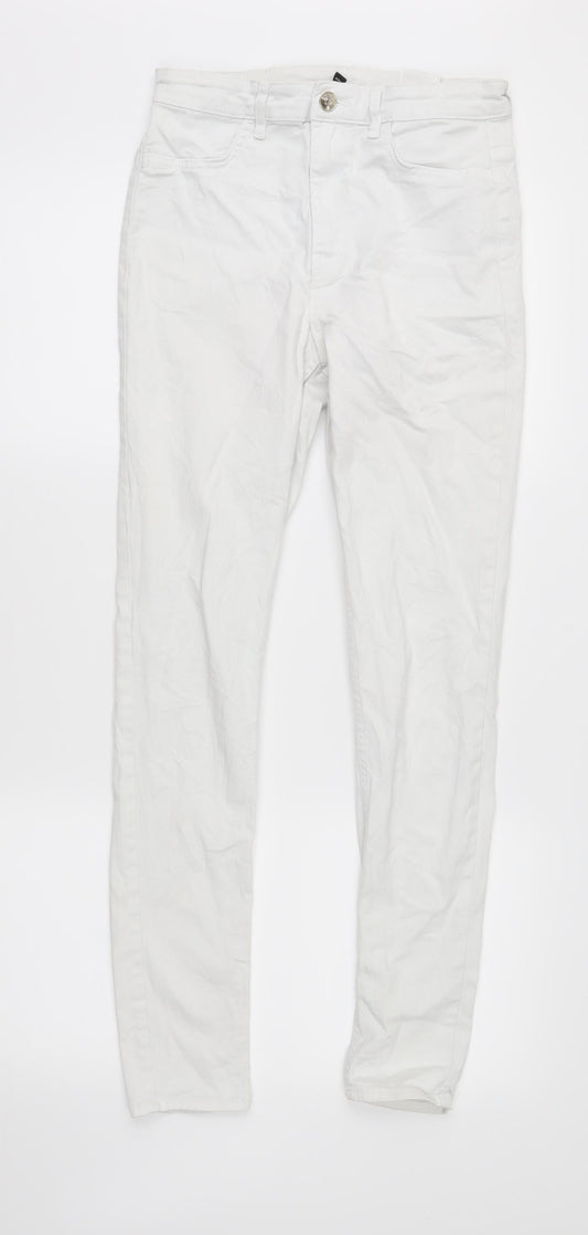 Divided Womens White  Denim Skinny Jeans Size 10 L28 in