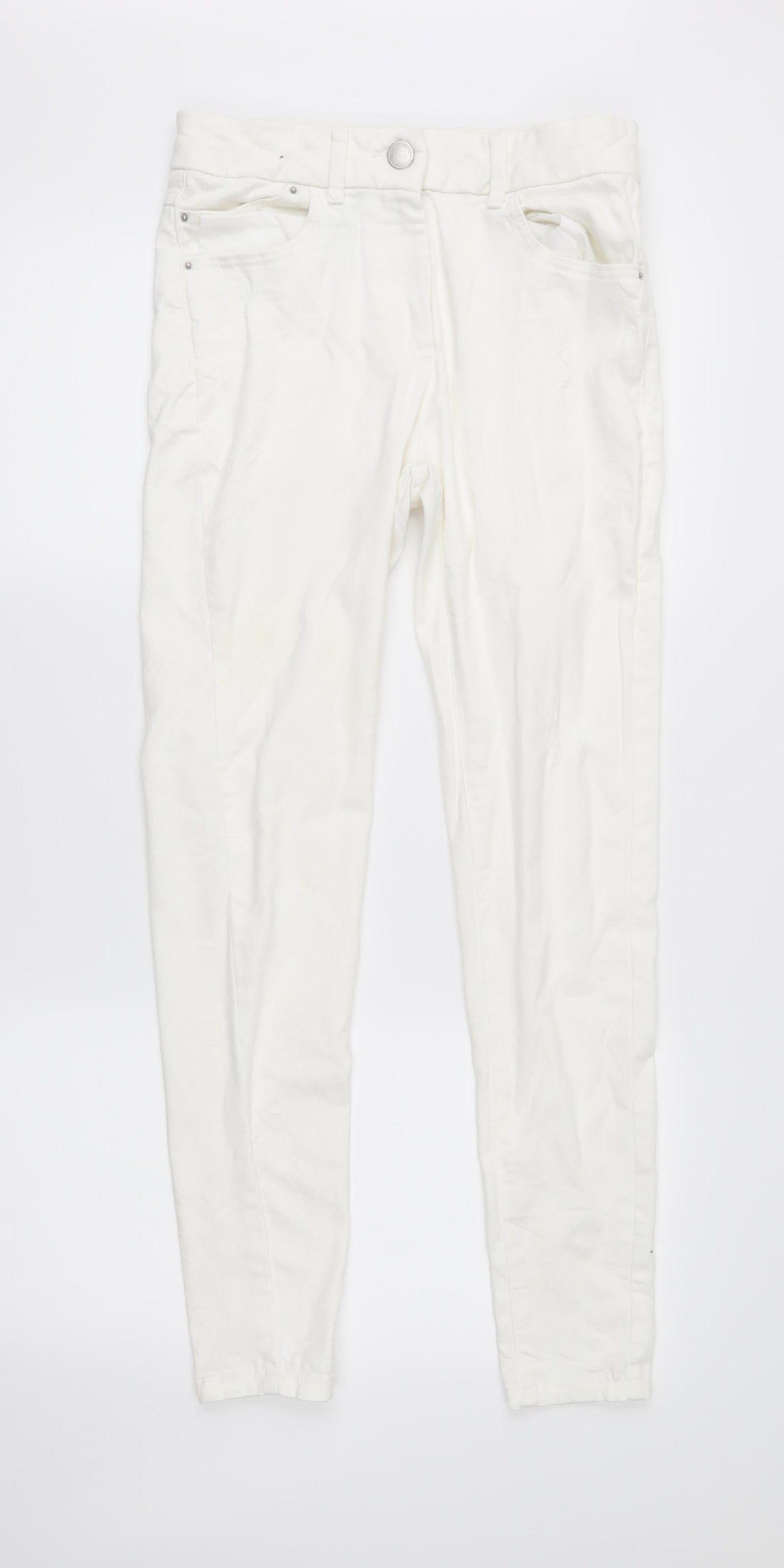 Marks and Spencer Womens Ivory  Denim Skinny Jeans Size 10 L28 in