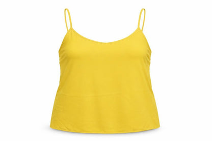Front view of Next women’s yellow basic tank, size UK 14