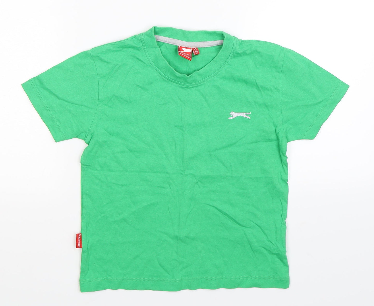 Slazenger Boys Green   Basic T-Shirt Size 5-6 Years