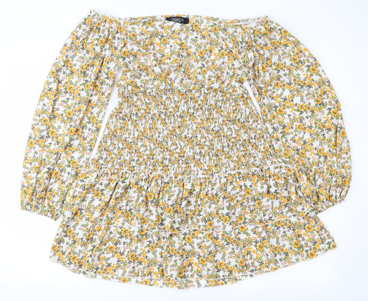 Outrageous Fortune Womens Orange Floral  Fit & Flare  Size 8