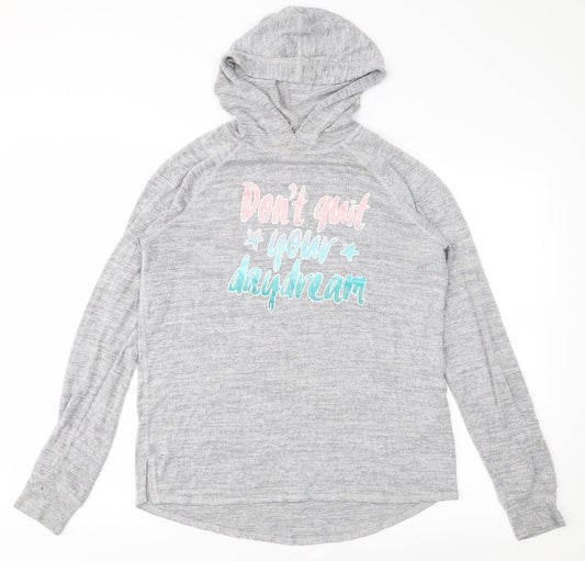 H&M Girls Grey   Pullover Hoodie Size 14 Years
