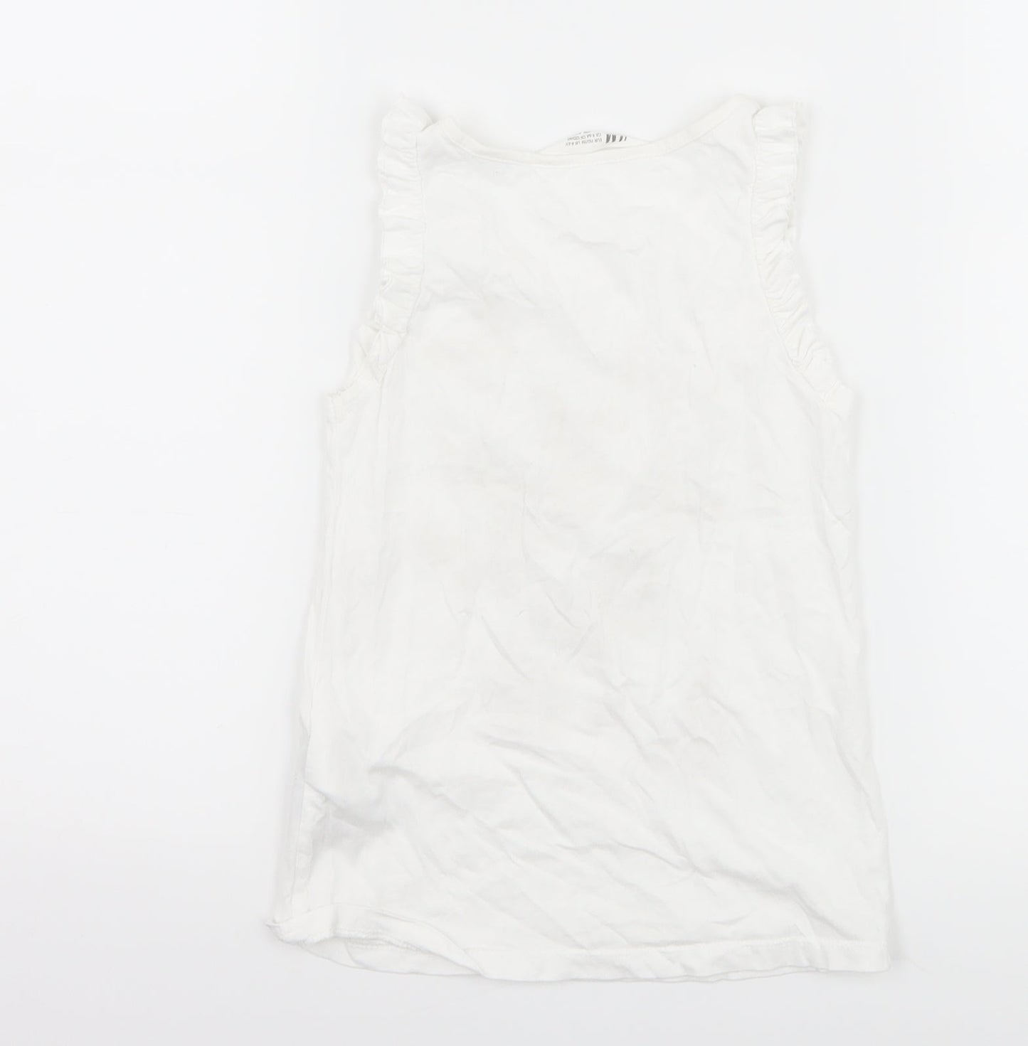 H&M Girls White   Basic T-Shirt Size 5-6 Years  - butteflies