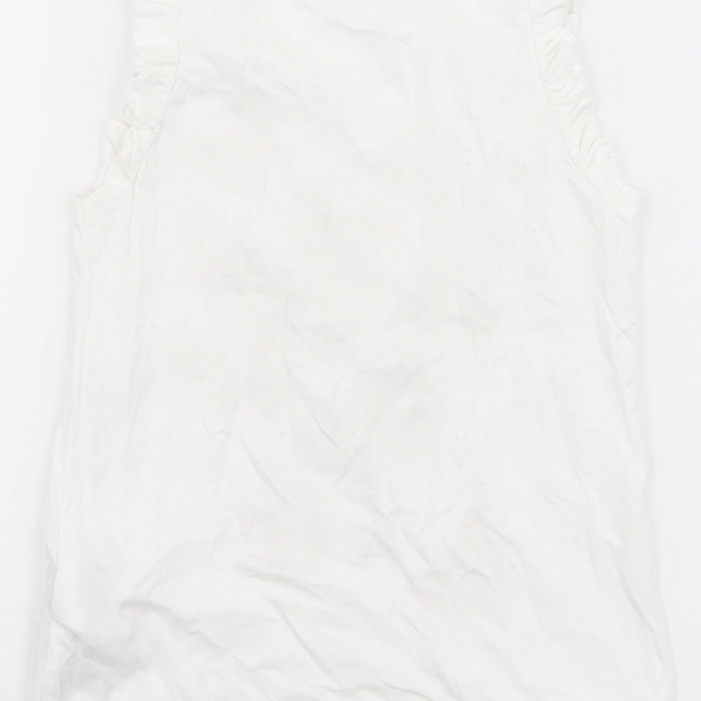 H&M Girls White   Basic T-Shirt Size 5-6 Years  - butteflies