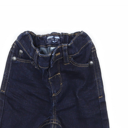 Close-up detail of Next Baby Blue Denim Capri Jeans, size 3-6, Months