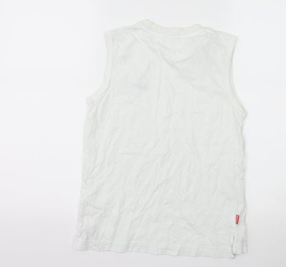 Back view of Slazenger boys’ white basic tank, size 9-10, years