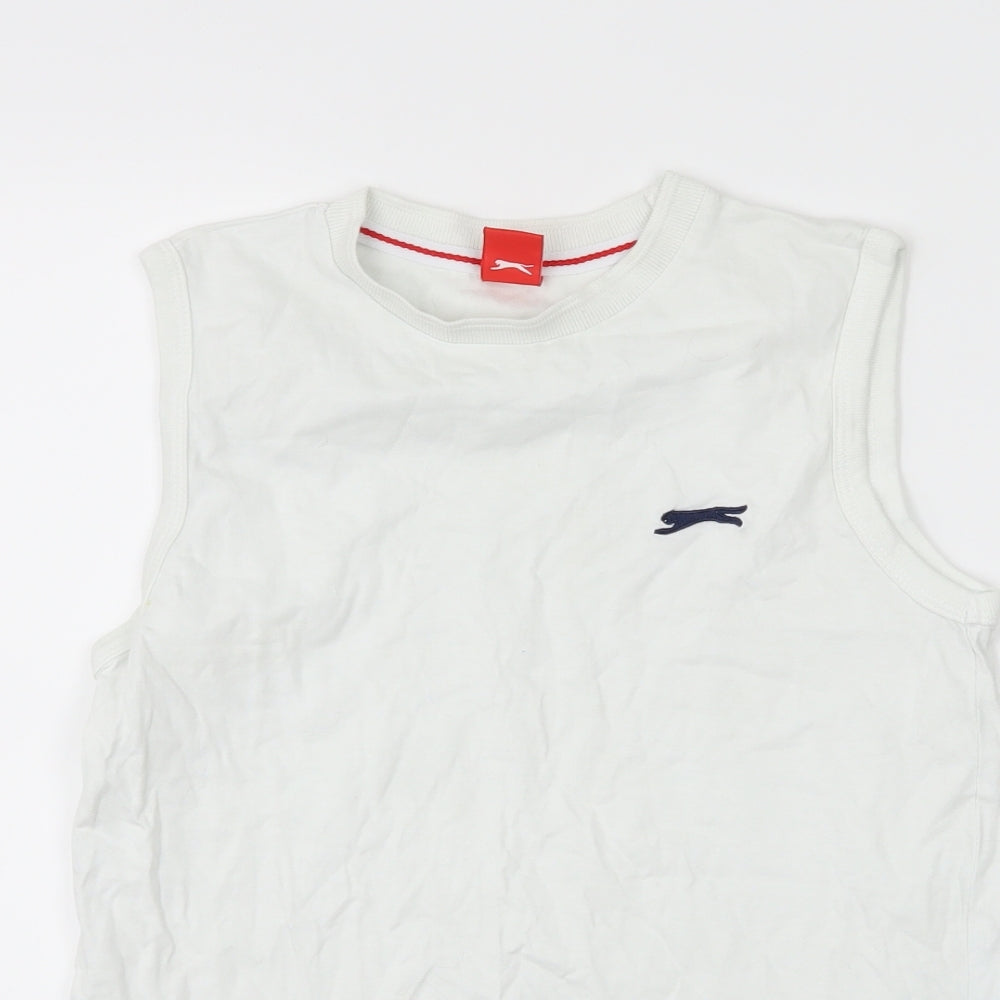 Slazenger Boys White   Basic Tank Size 9-10 Years