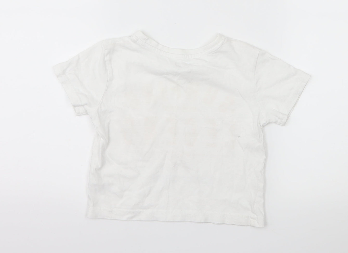 Primark Boys White   Basic T-Shirt Size 18-24 Months  - slogan