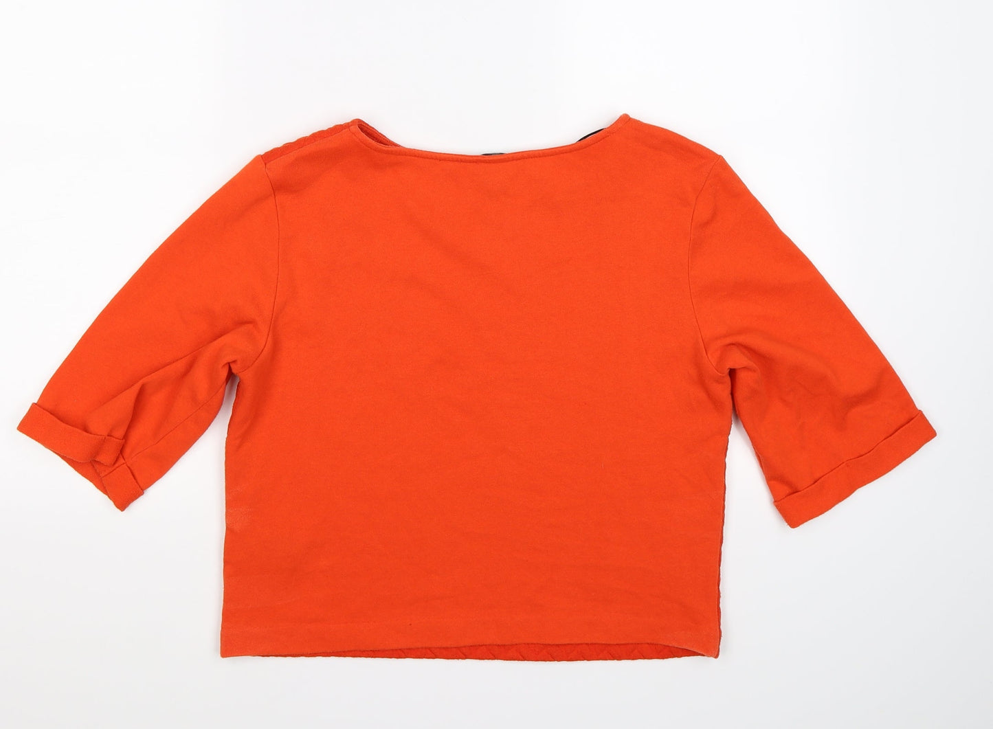 H&M Womens Orange Striped Jersey Pullover Jumper Size M