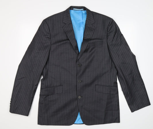 NEXT Mens Grey Striped  Jacket Suit Jacket Size 42  - tailored