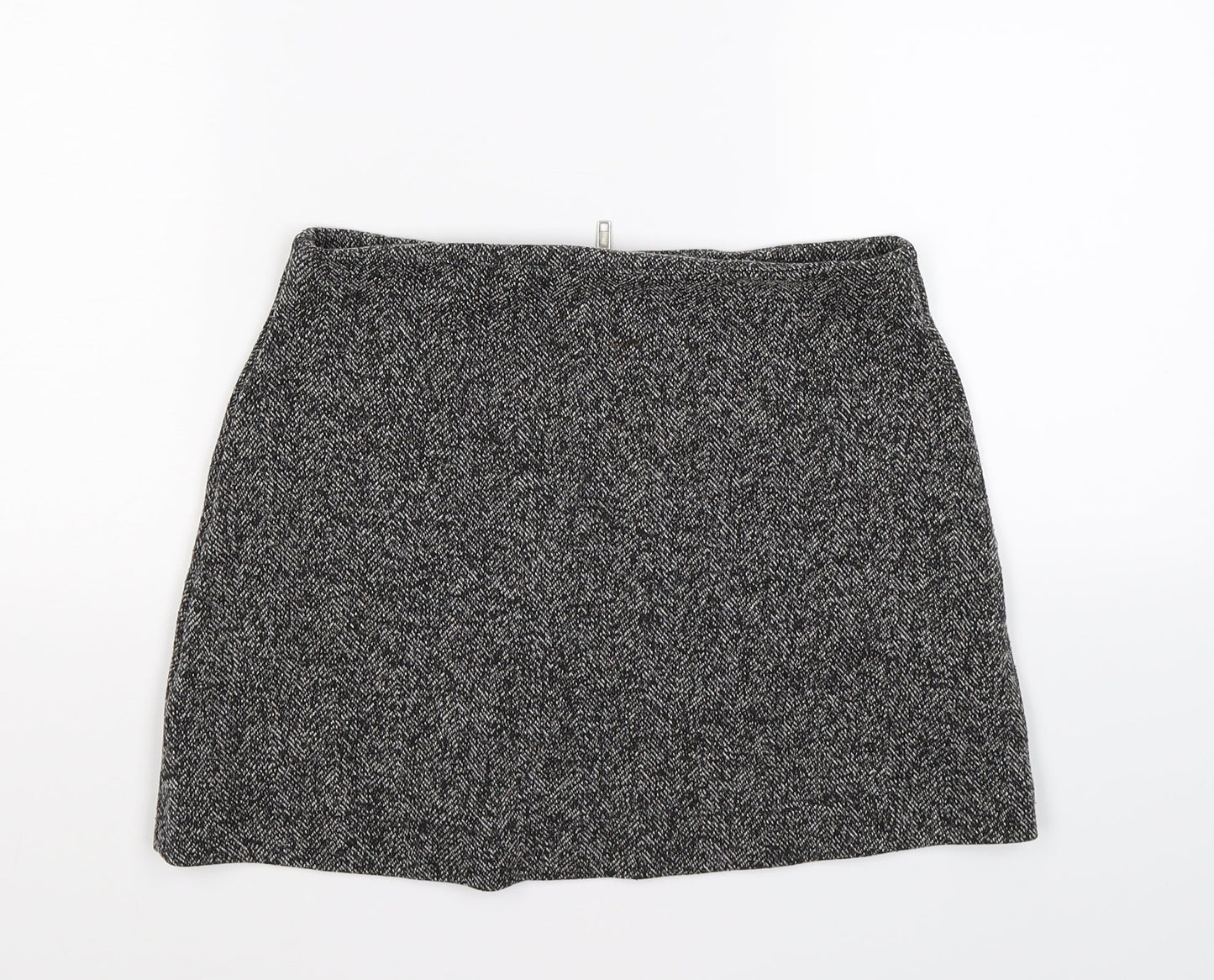 Topshop Womens Grey  Knit A-Line Skirt Size 8
