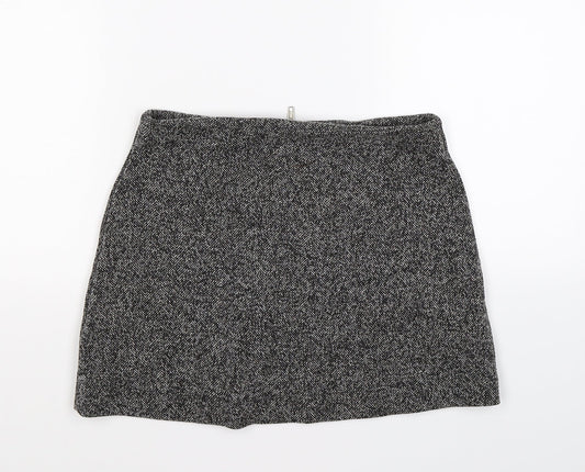 Topshop Womens Grey  Knit A-Line Skirt Size 8