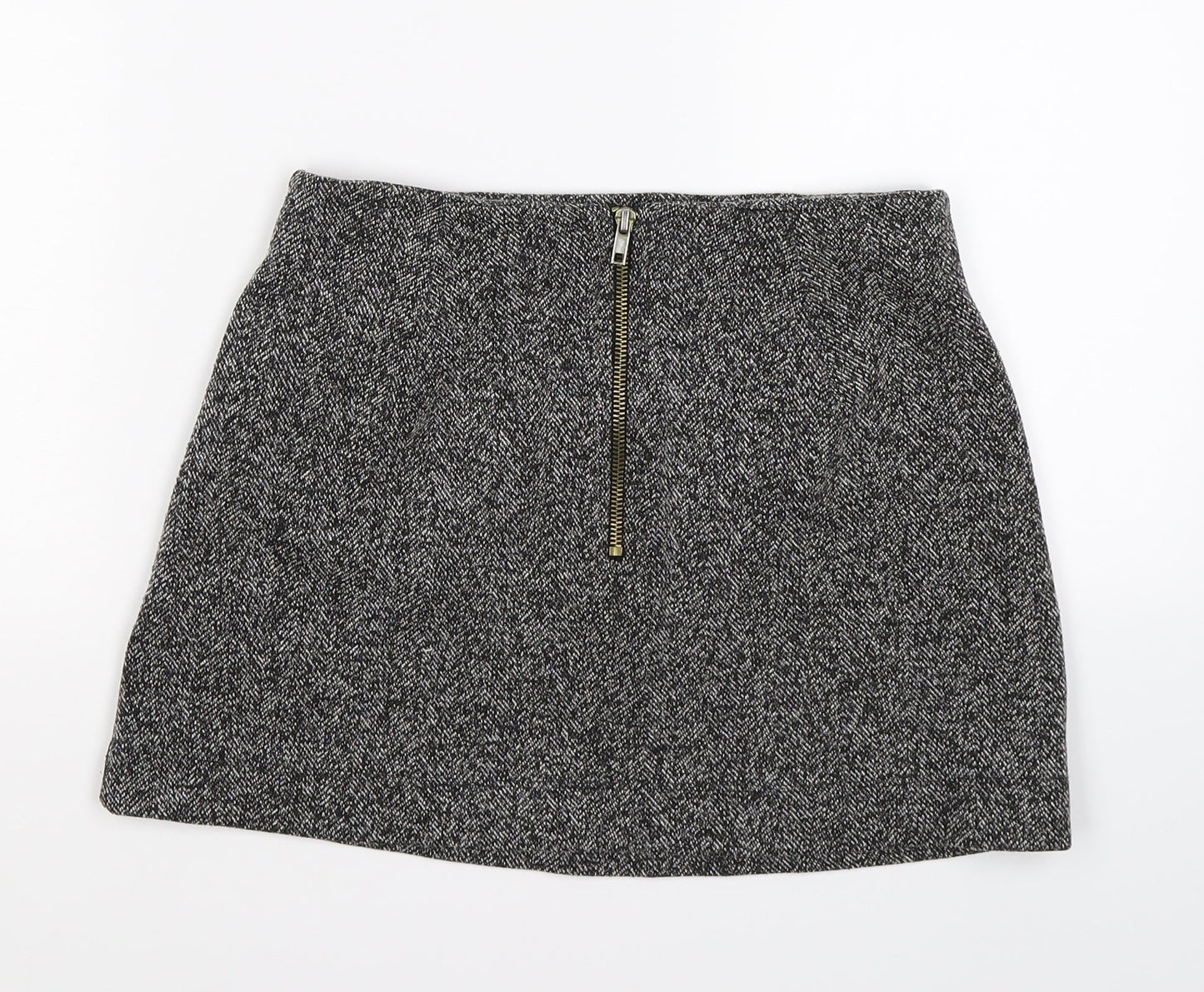 Topshop Womens Grey  Knit A-Line Skirt Size 8