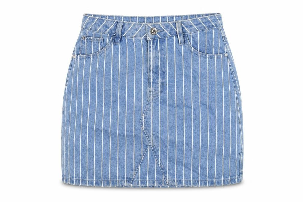 denim co Womens Blue Striped Denim Straight & Pencil Skirt Size 10